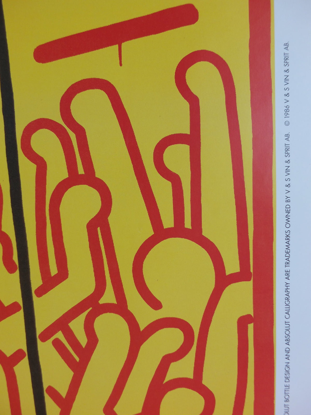 Original 1986 Keith Haring “Absolut Haring” Large Vintage Advertising Poster