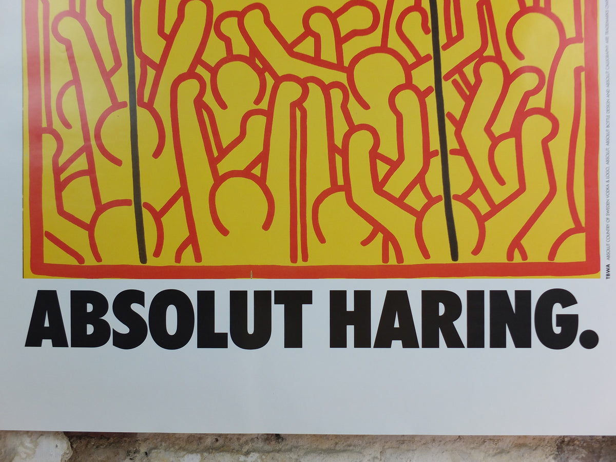 Original 1986 Keith Haring “Absolut Haring” Large Vintage Advertising Poster