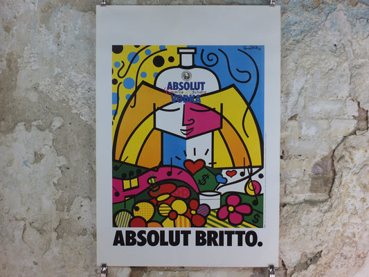 Original 1990 Absolut Britto Advertising Poster – Romero Britto Pop Art