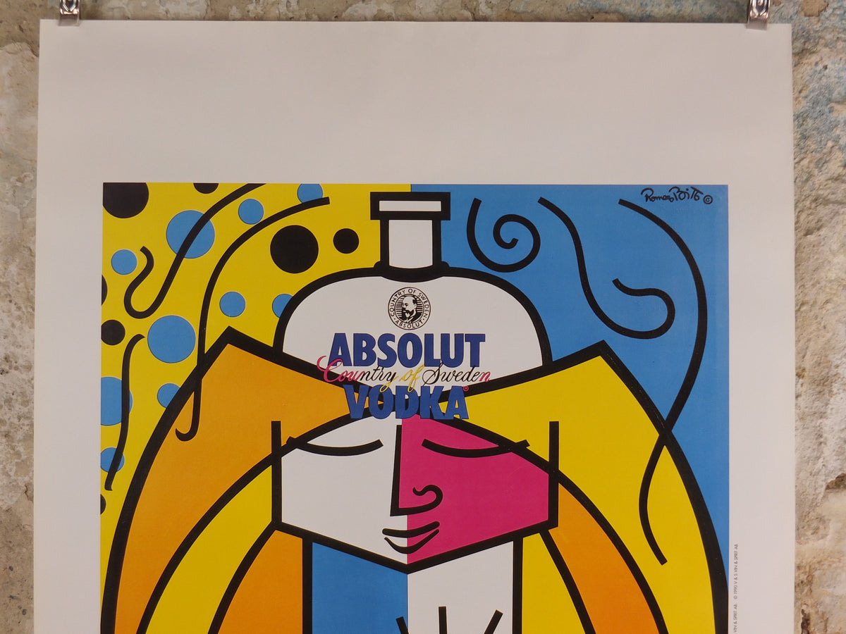 Original 1990 Absolut Britto Advertising Poster – Romero Britto Pop Art