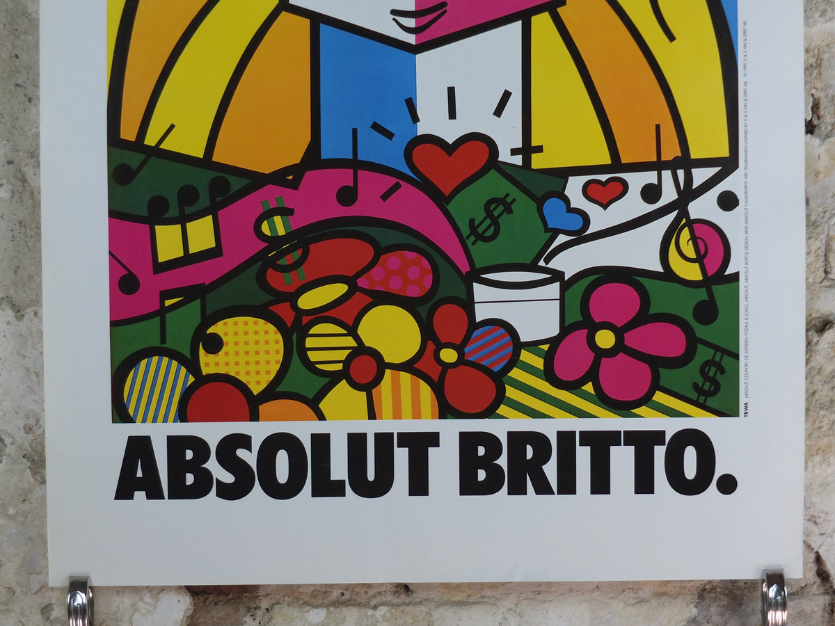 Original 1990 Absolut Britto Advertising Poster – Romero Britto Pop Art