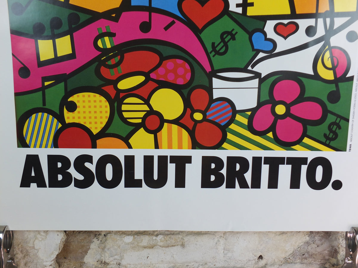 Original 1990 Absolut Britto Advertising Poster – Romero Britto Pop Art