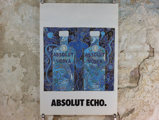 Original 1990 Absolut Echo Advertising Poster by Alex Echo