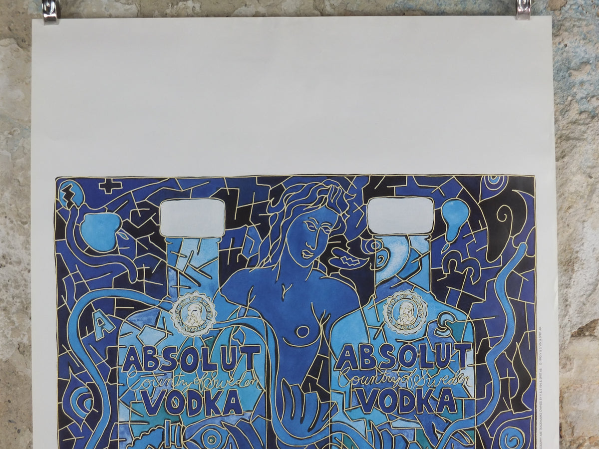 Original 1990 Absolut Echo Advertising Poster by Alex Echo