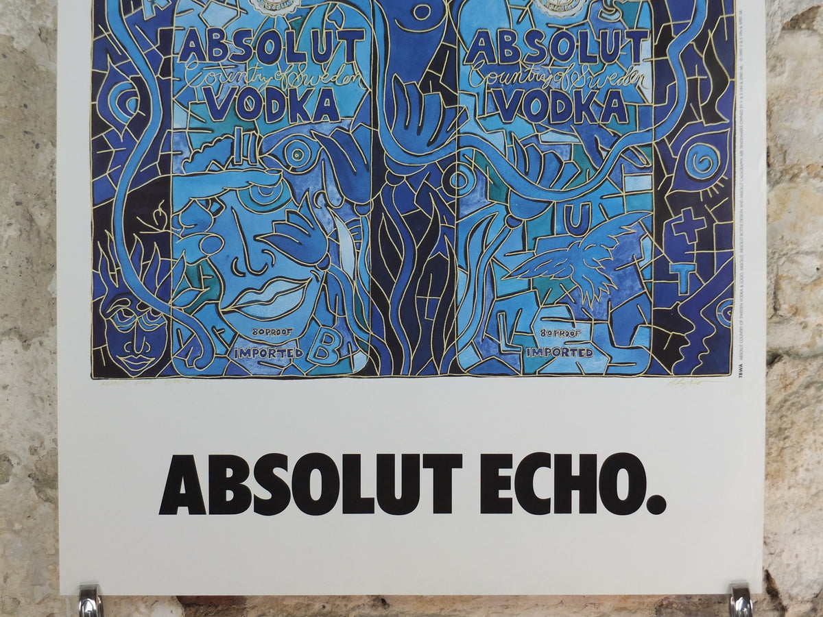 Original 1990 Absolut Echo Advertising Poster by Alex Echo