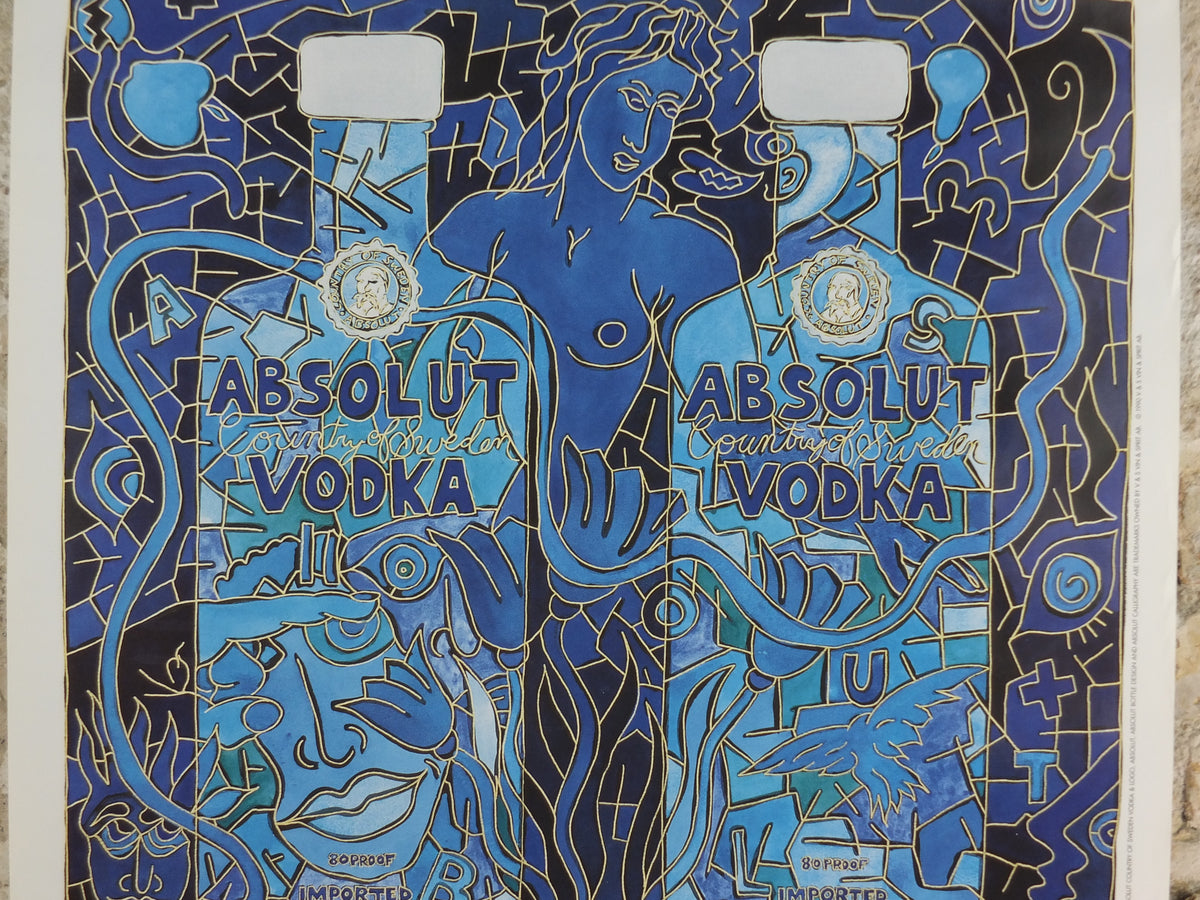 Original 1990 Absolut Echo Advertising Poster by Alex Echo