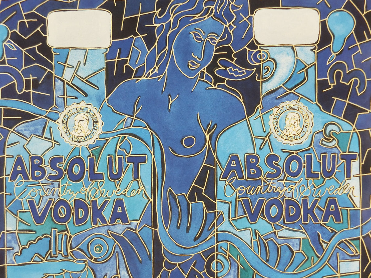 Original 1990 Absolut Echo Advertising Poster by Alex Echo
