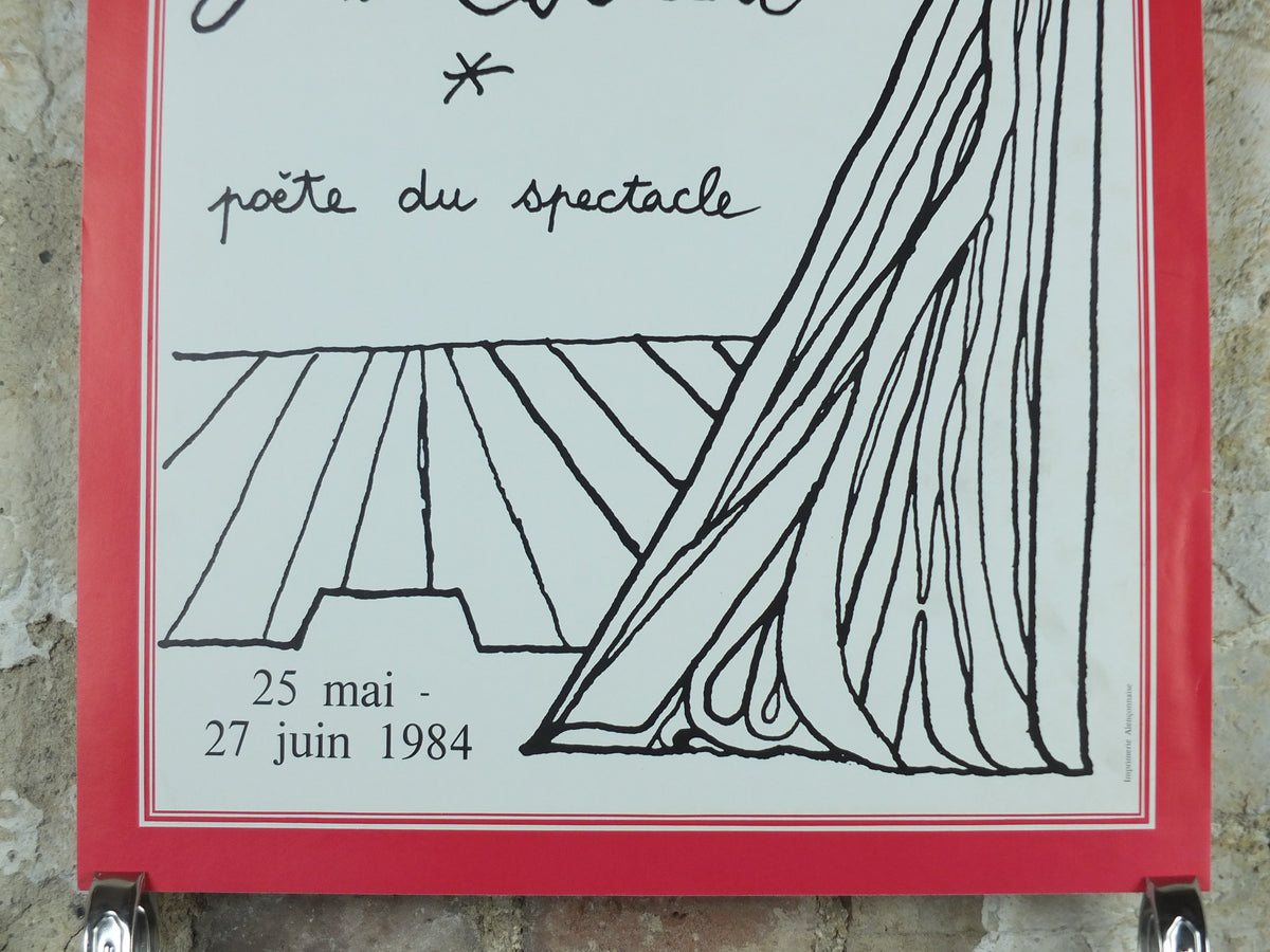 Original 1984 Jean Cocteau “Poète du spectacle” Paris Exhibition Poster