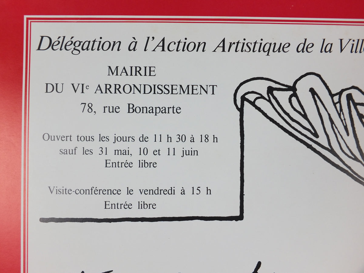 Original 1984 Jean Cocteau “Poète du spectacle” Paris Exhibition Poster