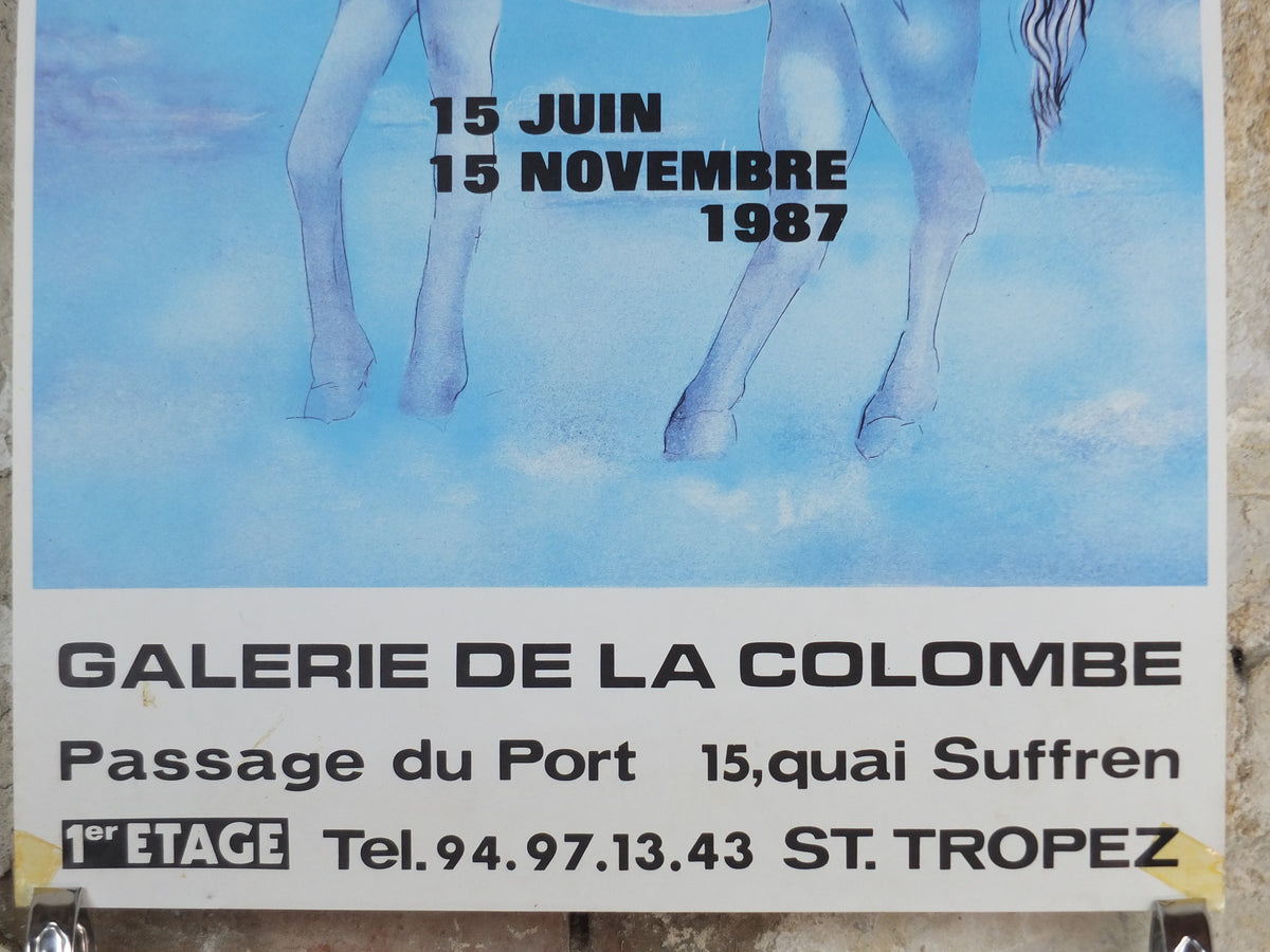 1987 Salvador Dalí Exhibition Poster – The Happy Unicorn – Saint-Tropez