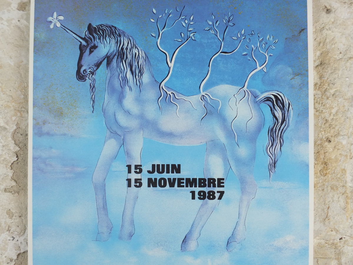 1987 Salvador Dalí Exhibition Poster – The Happy Unicorn – Saint-Tropez