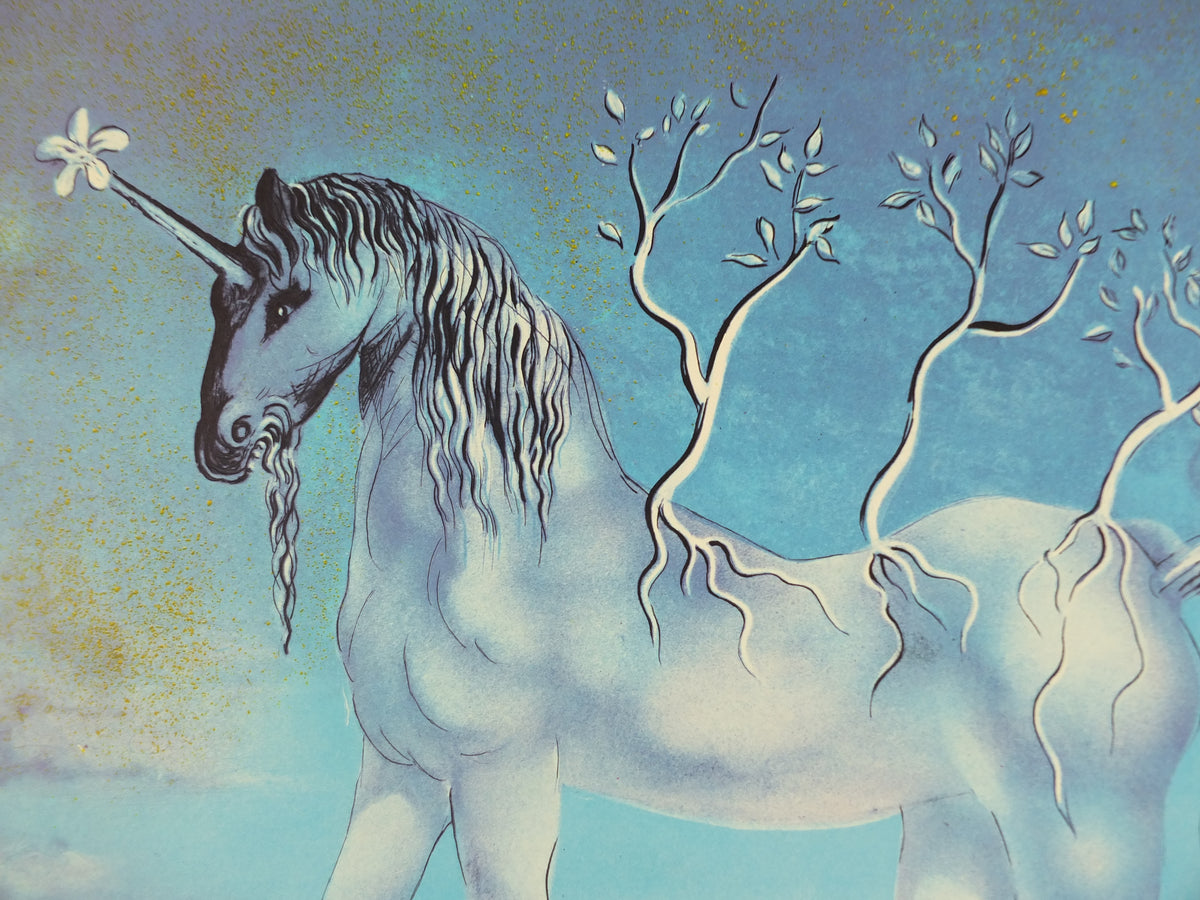1987 Salvador Dalí Exhibition Poster – The Happy Unicorn – Saint-Tropez