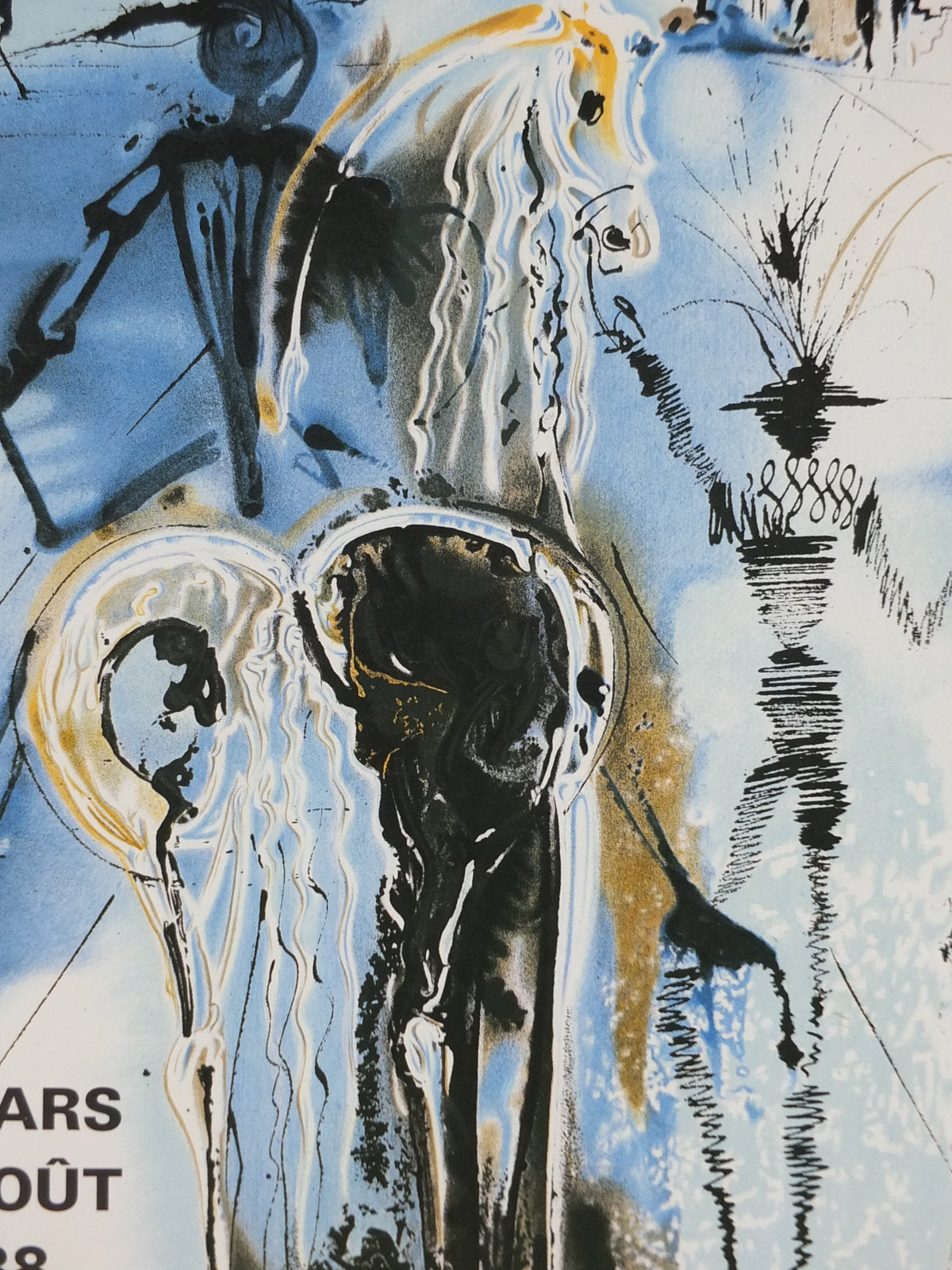Salvador Dalí 1988 Vintage Exhibition Poster – Don Quixote – Saint-Tropez