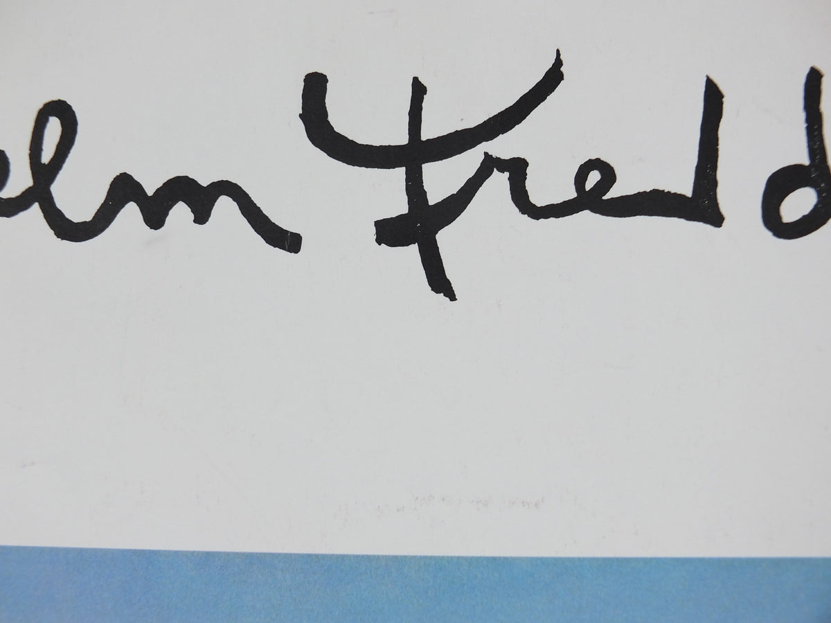 1985 Wilhelm Freddie Exhibition Poster – Skindvesten, Galerie Asbæk, Danish Surrealism