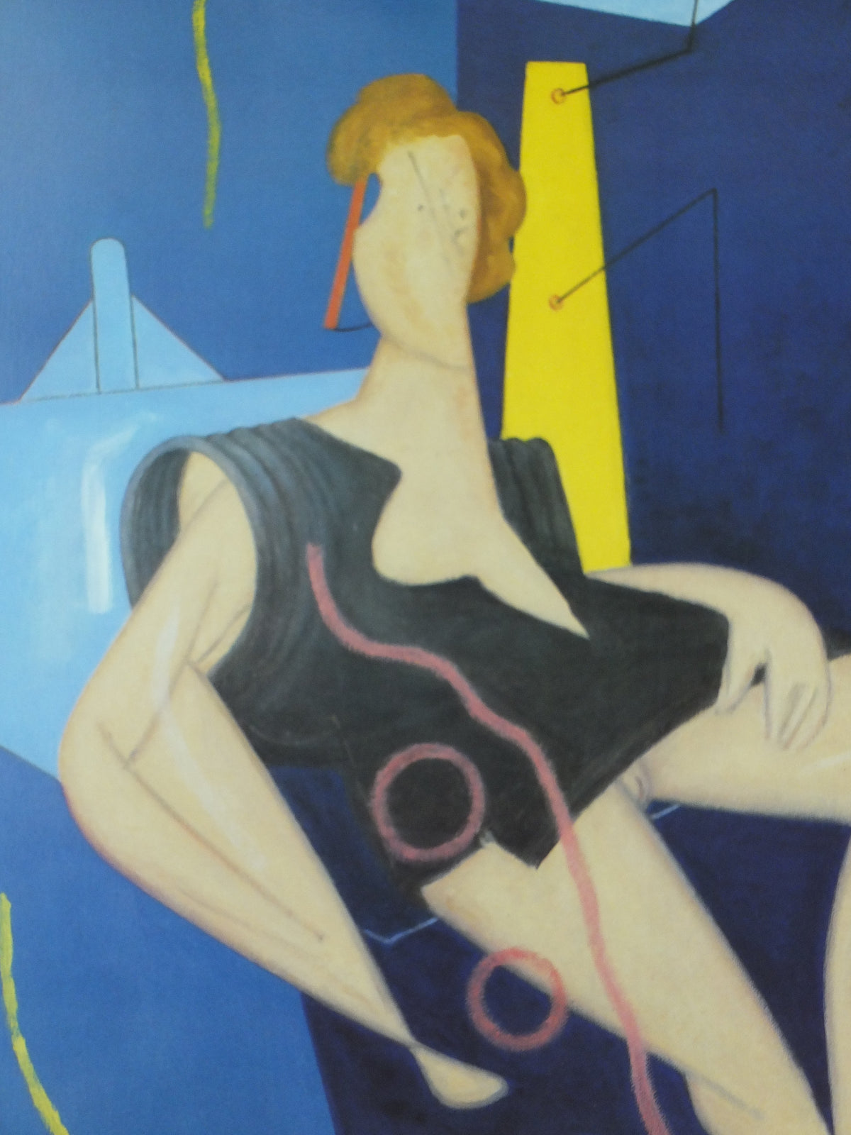 1985 Wilhelm Freddie Exhibition Poster – Skindvesten, Galerie Asbæk, Danish Surrealism