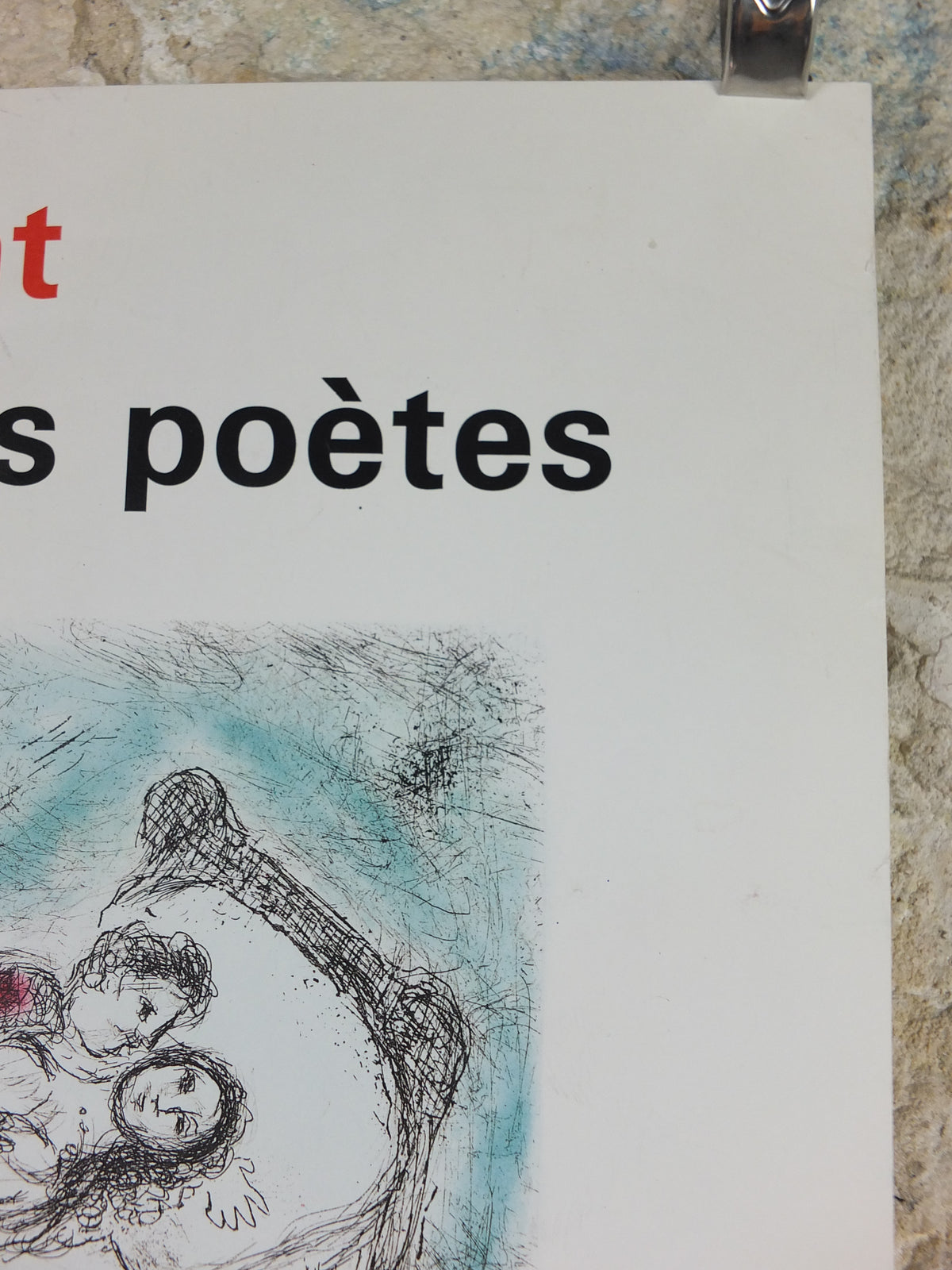 1986 Marc Chagall Maeght Exhibition Poster – Lovers in Bed, Aalborg
