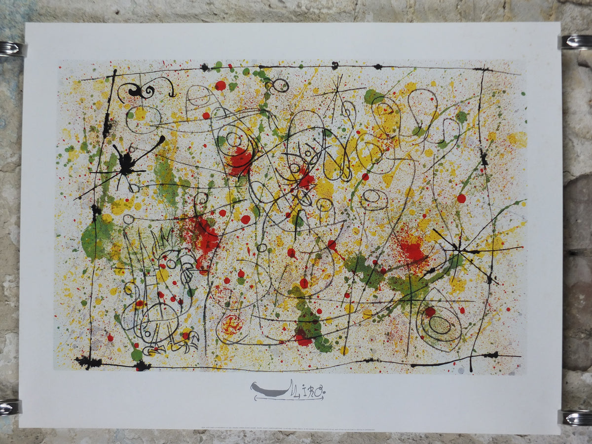 1991 Joan Miró The Birth of Ubu Poster – Vintage Swiss Abstract Art Print