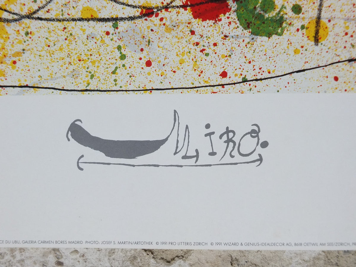 1991 Joan Miró The Birth of Ubu Poster – Vintage Swiss Abstract Art Print