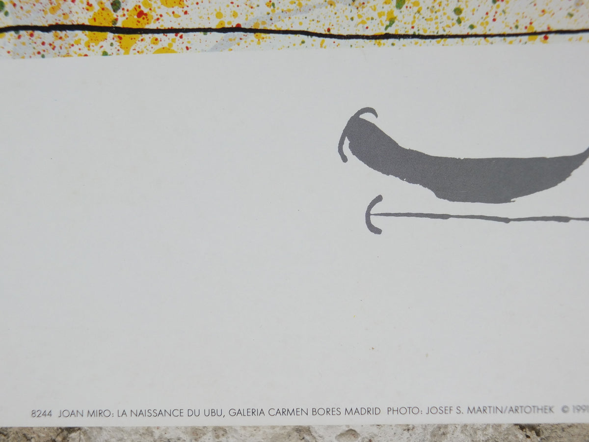 1991 Joan Miró The Birth of Ubu Poster – Vintage Swiss Abstract Art Print