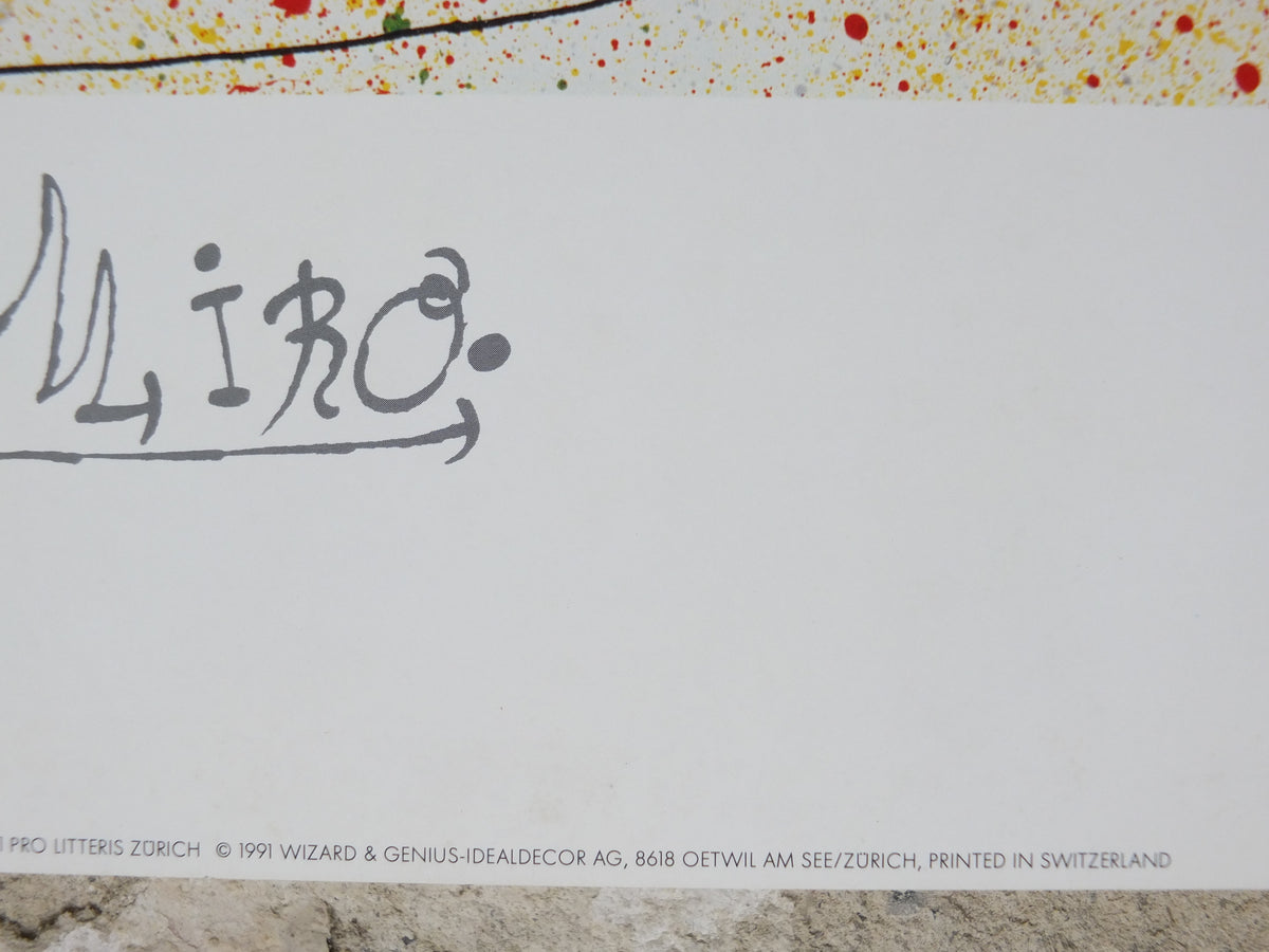 1991 Joan Miró The Birth of Ubu Poster – Vintage Swiss Abstract Art Print