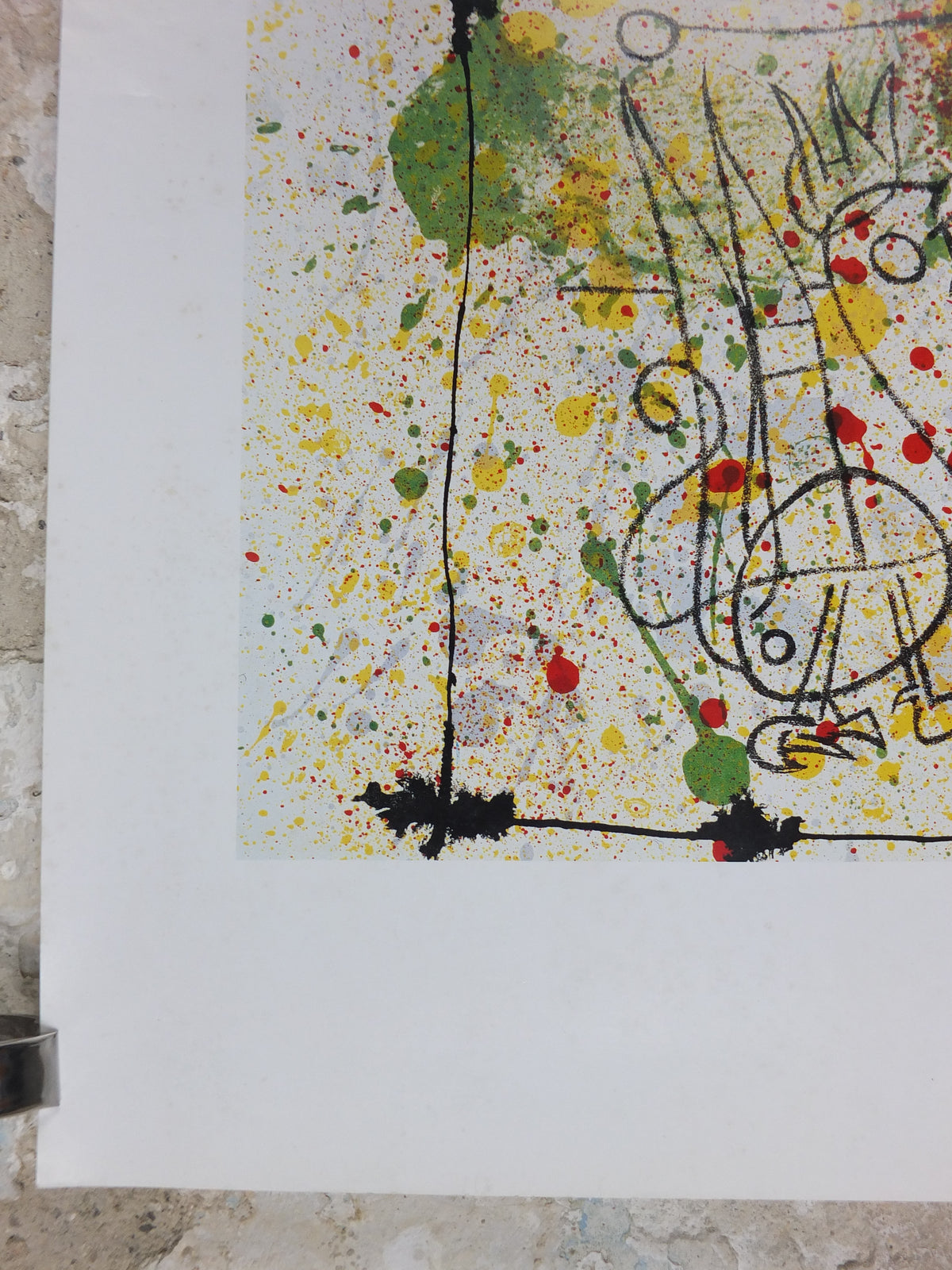 1991 Joan Miró The Birth of Ubu Poster – Vintage Swiss Abstract Art Print