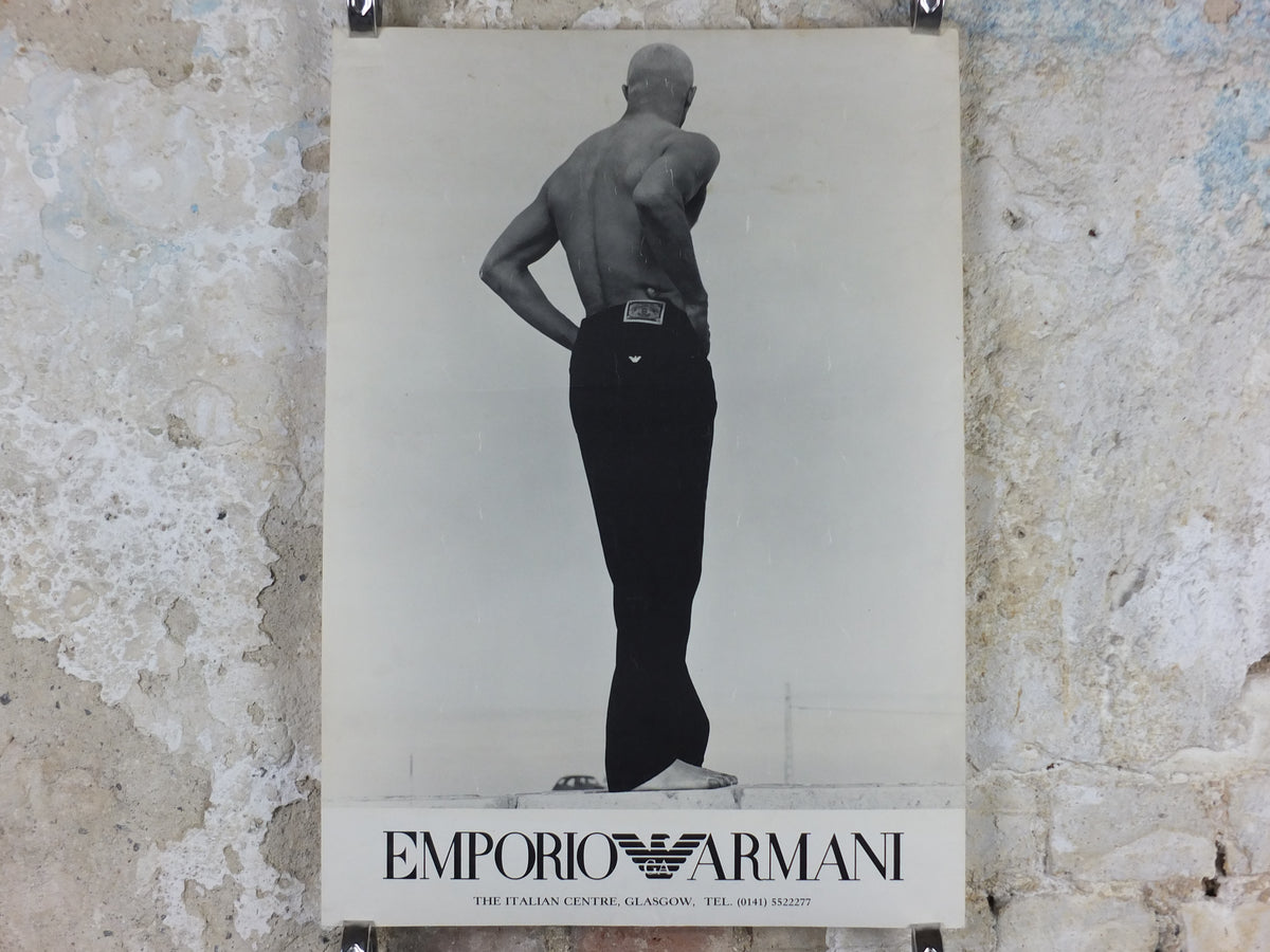 1990s Emporio Armani Fashion Advertising Poster – Glasgow Italian Centre, Black & White
