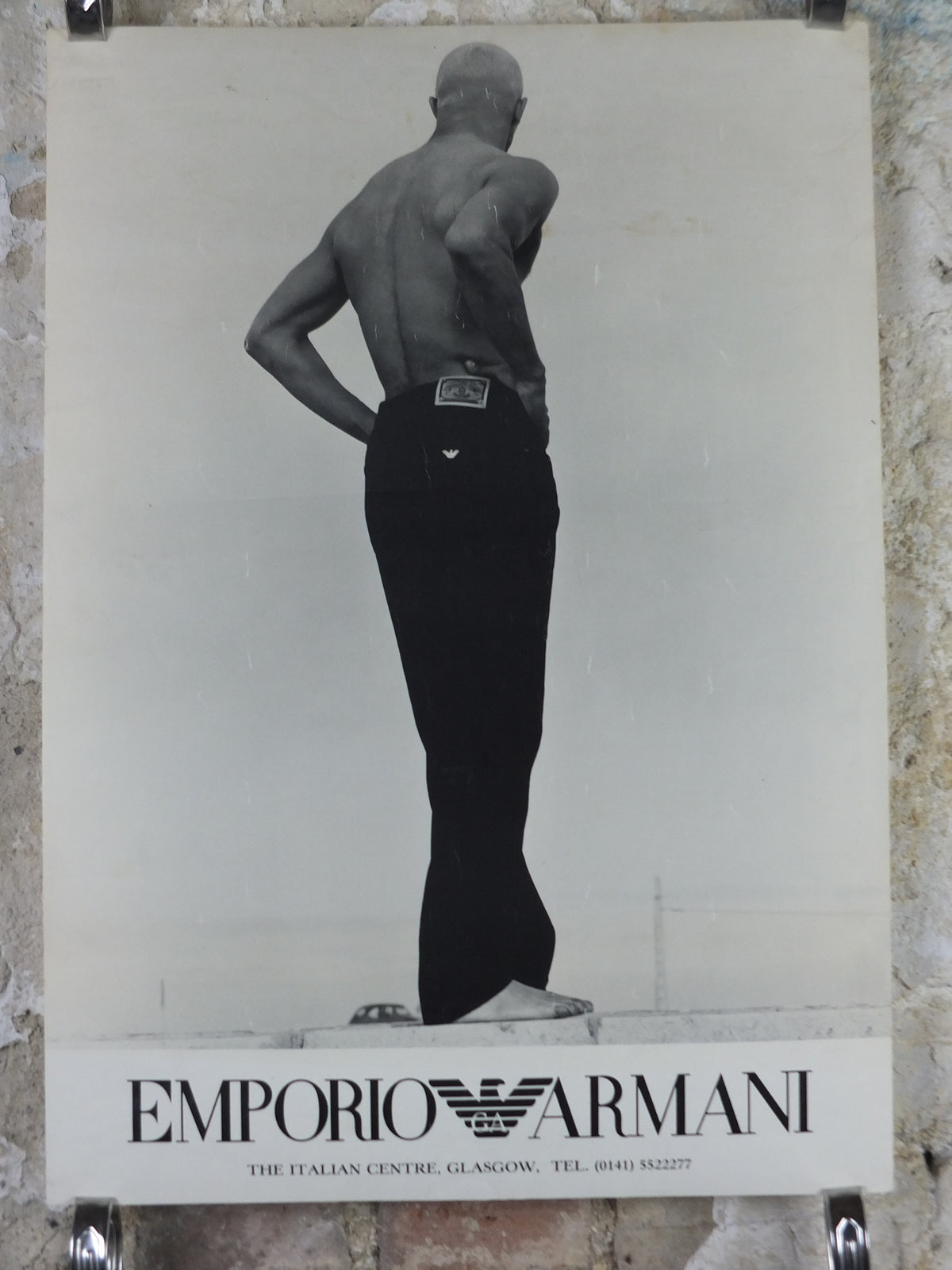 1990s Emporio Armani Fashion Advertising Poster – Glasgow Italian Centre, Black & White