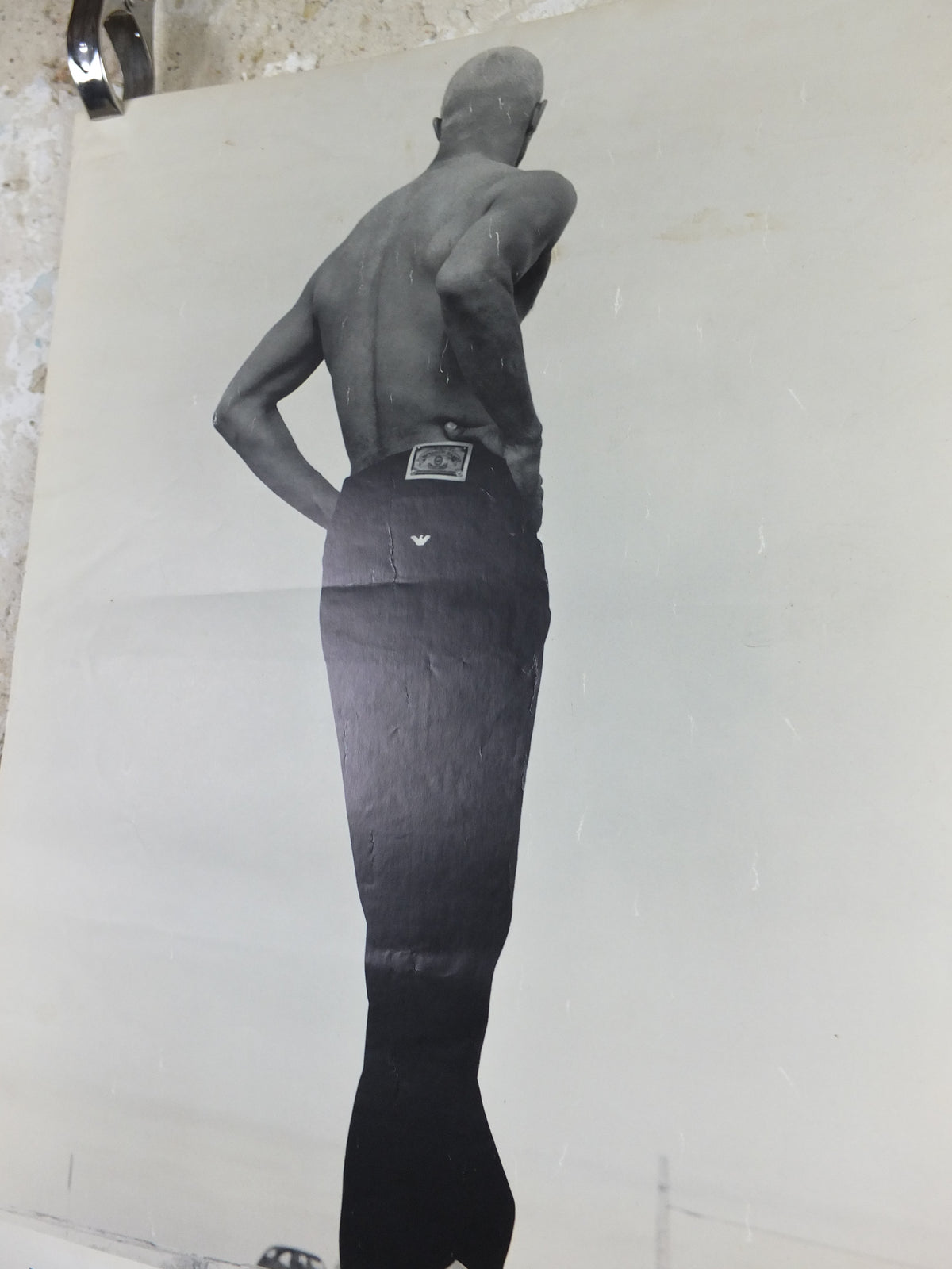 1990s Emporio Armani Fashion Advertising Poster – Glasgow Italian Centre, Black & White