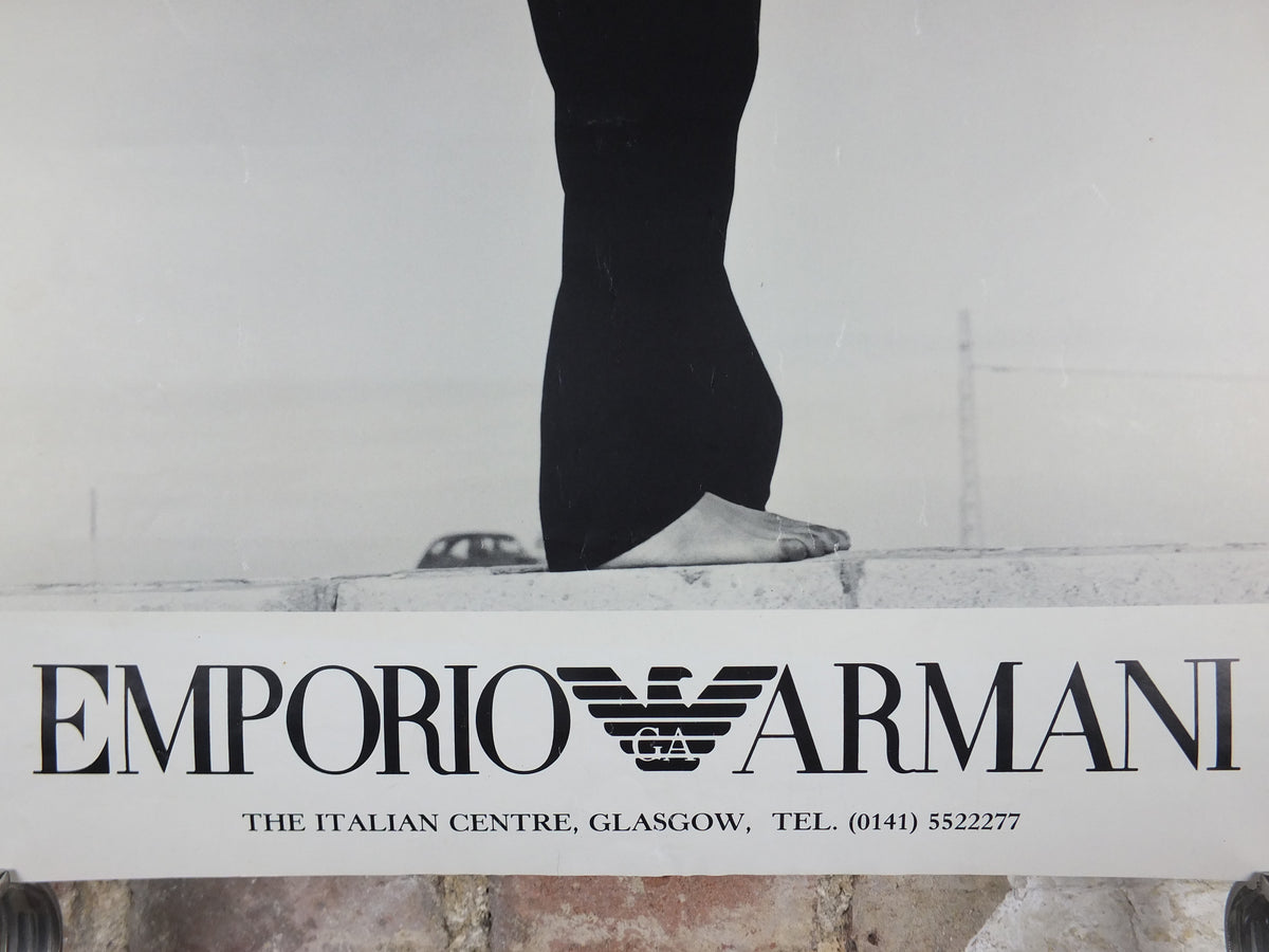 1990s Emporio Armani Fashion Advertising Poster – Glasgow Italian Centre, Black & White