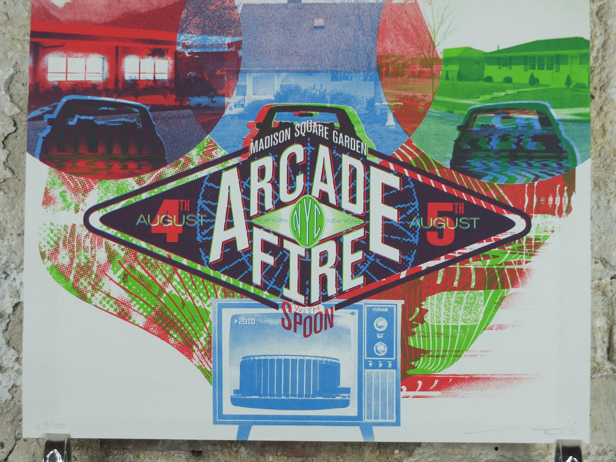 Arcade Fire 2010 Madison Square Garden Poster – Wes Winship Signed Screenprint 431/750