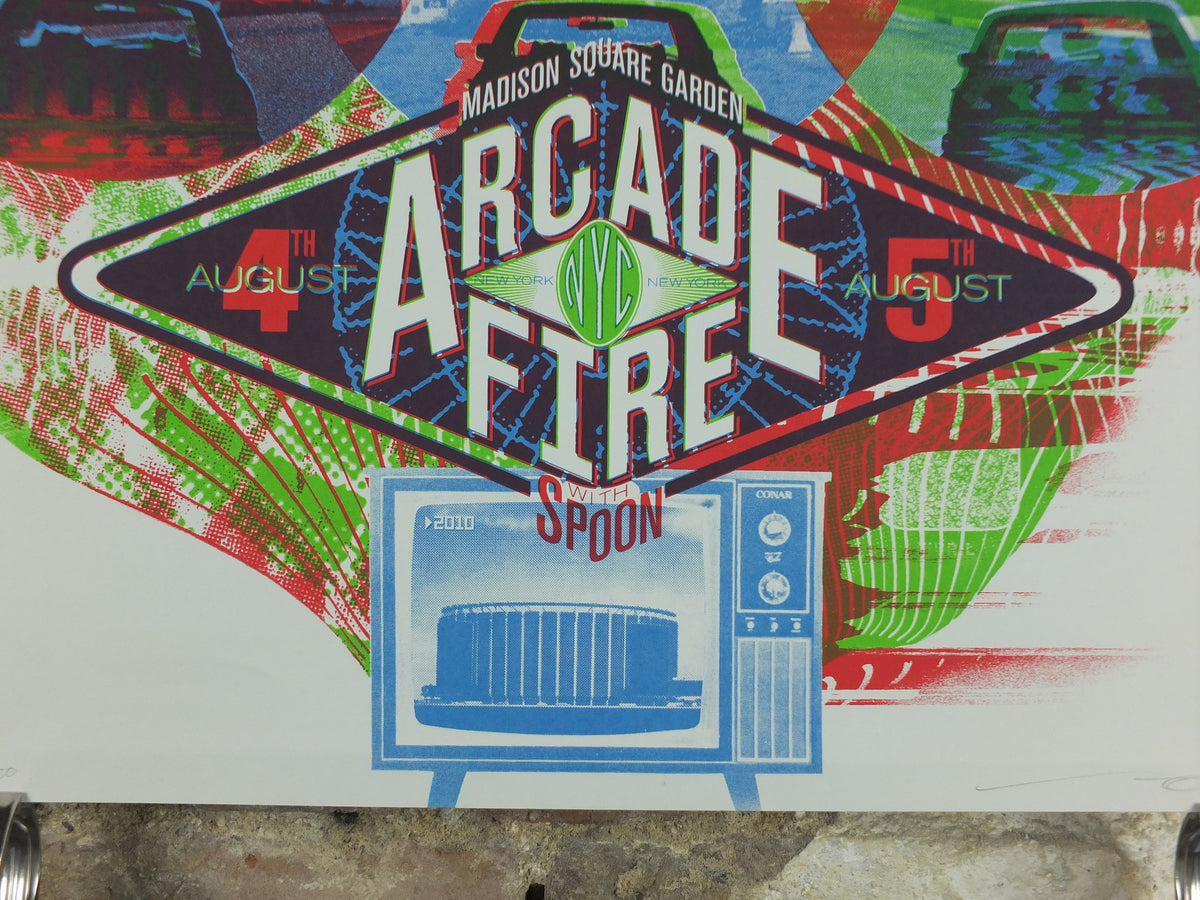 Arcade Fire 2010 Madison Square Garden Poster – Wes Winship Signed Screenprint 431/750