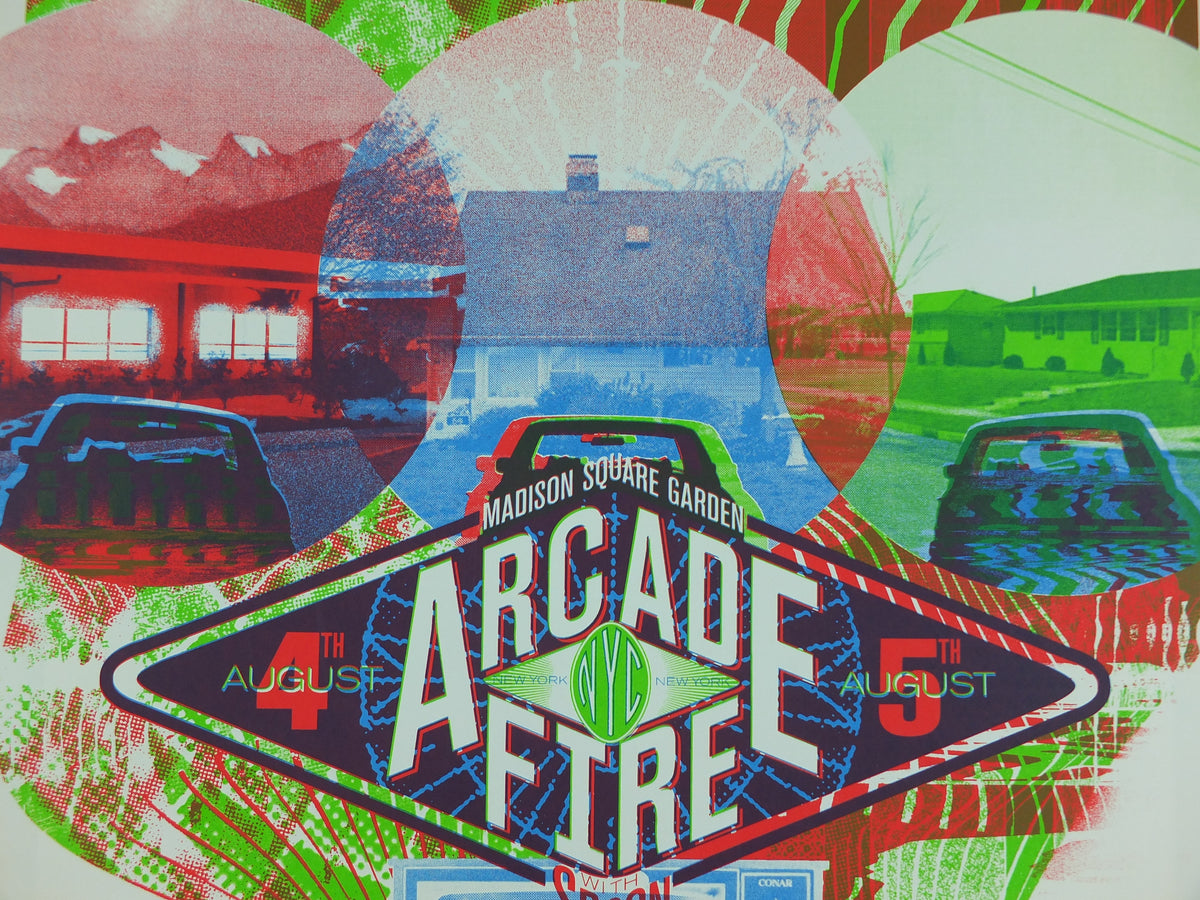 Arcade Fire 2010 Madison Square Garden Poster – Wes Winship Signed Screenprint 431/750