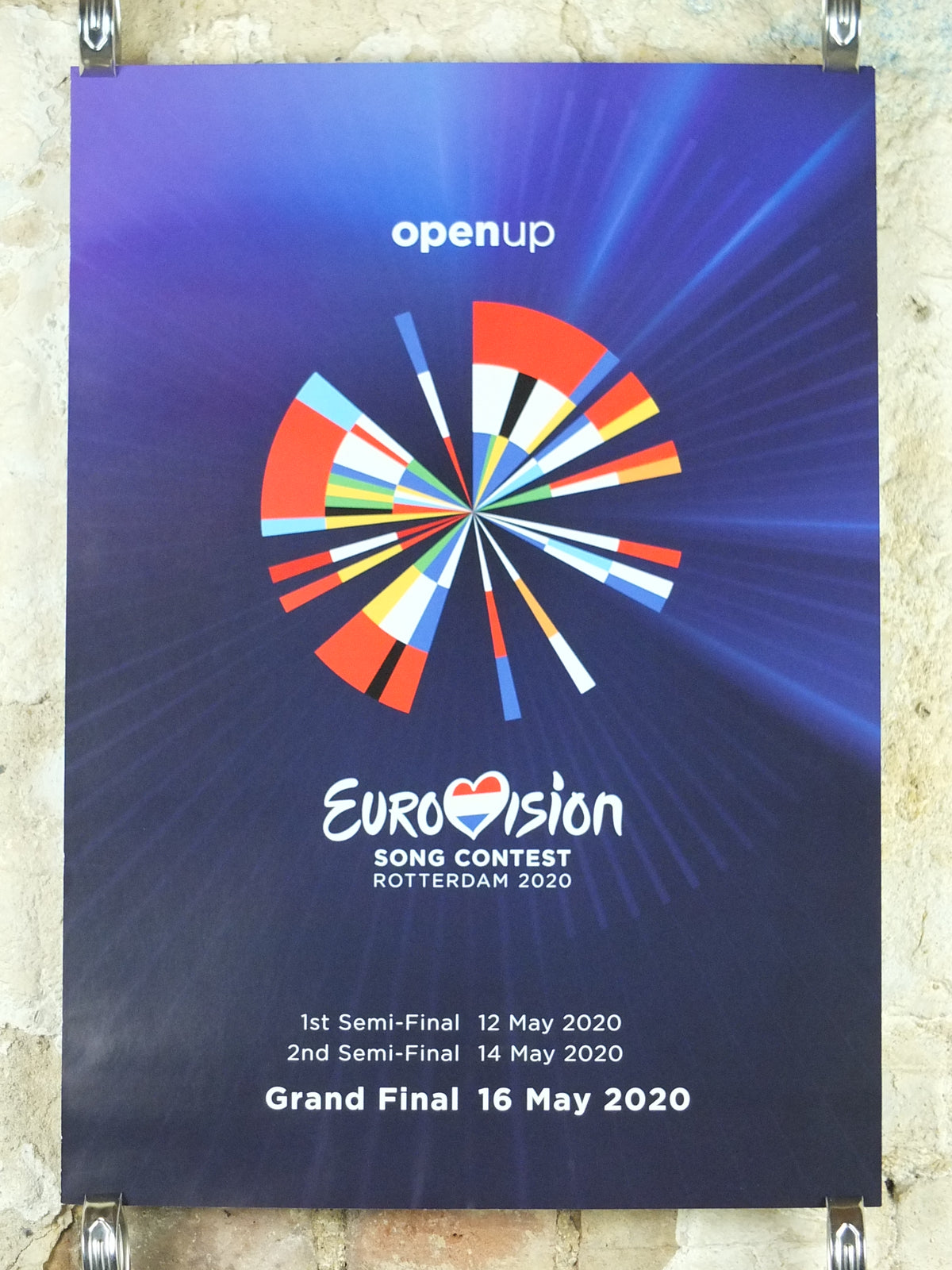 Eurovision 2020 Rotterdam Poster – Open Up, Cancelled Song Contest, Dutch Design