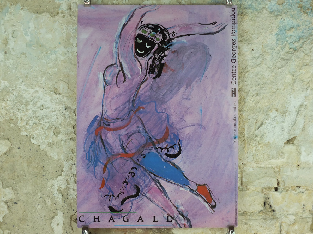 1984 Marc Chagall Violet Dancer Poster – The Firebird, Centre Pompidou Paris
