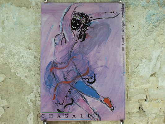 1984 Marc Chagall Violet Dancer Poster – The Firebird, Centre Pompidou Paris