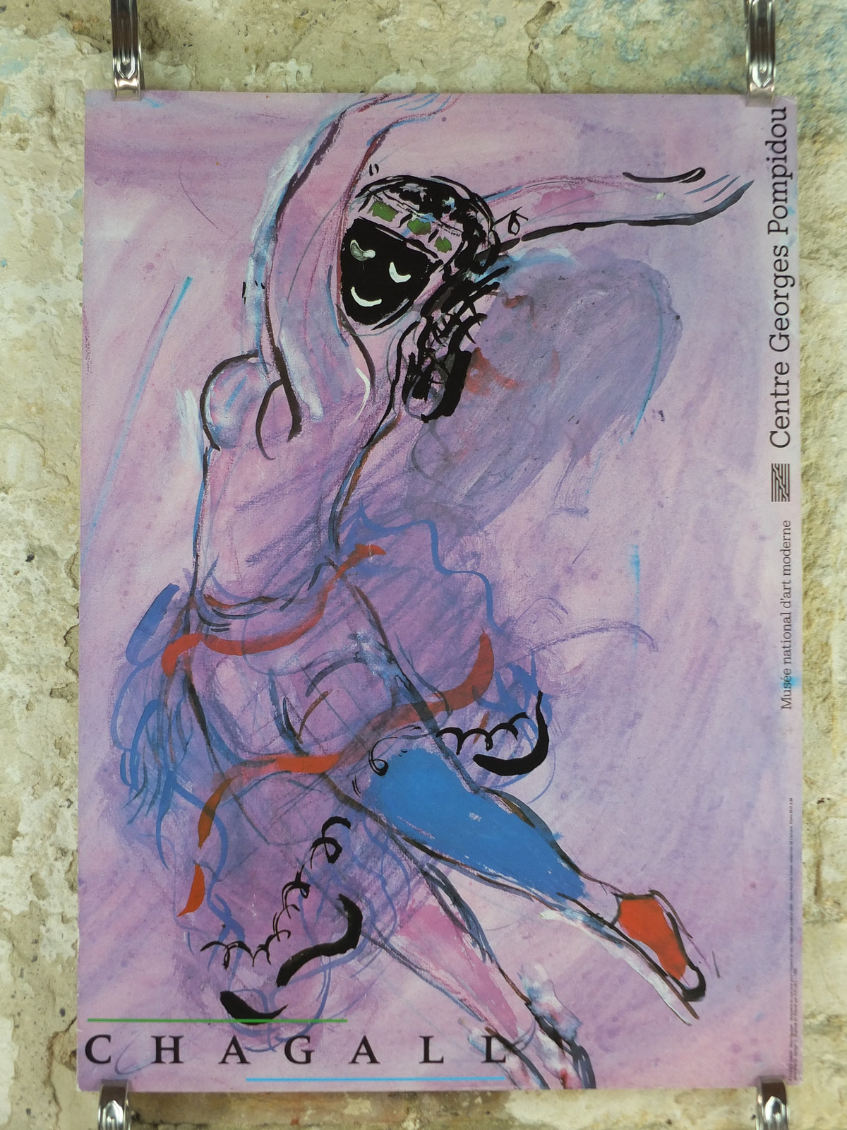 1984 Marc Chagall Violet Dancer Poster – The Firebird, Centre Pompidou Paris