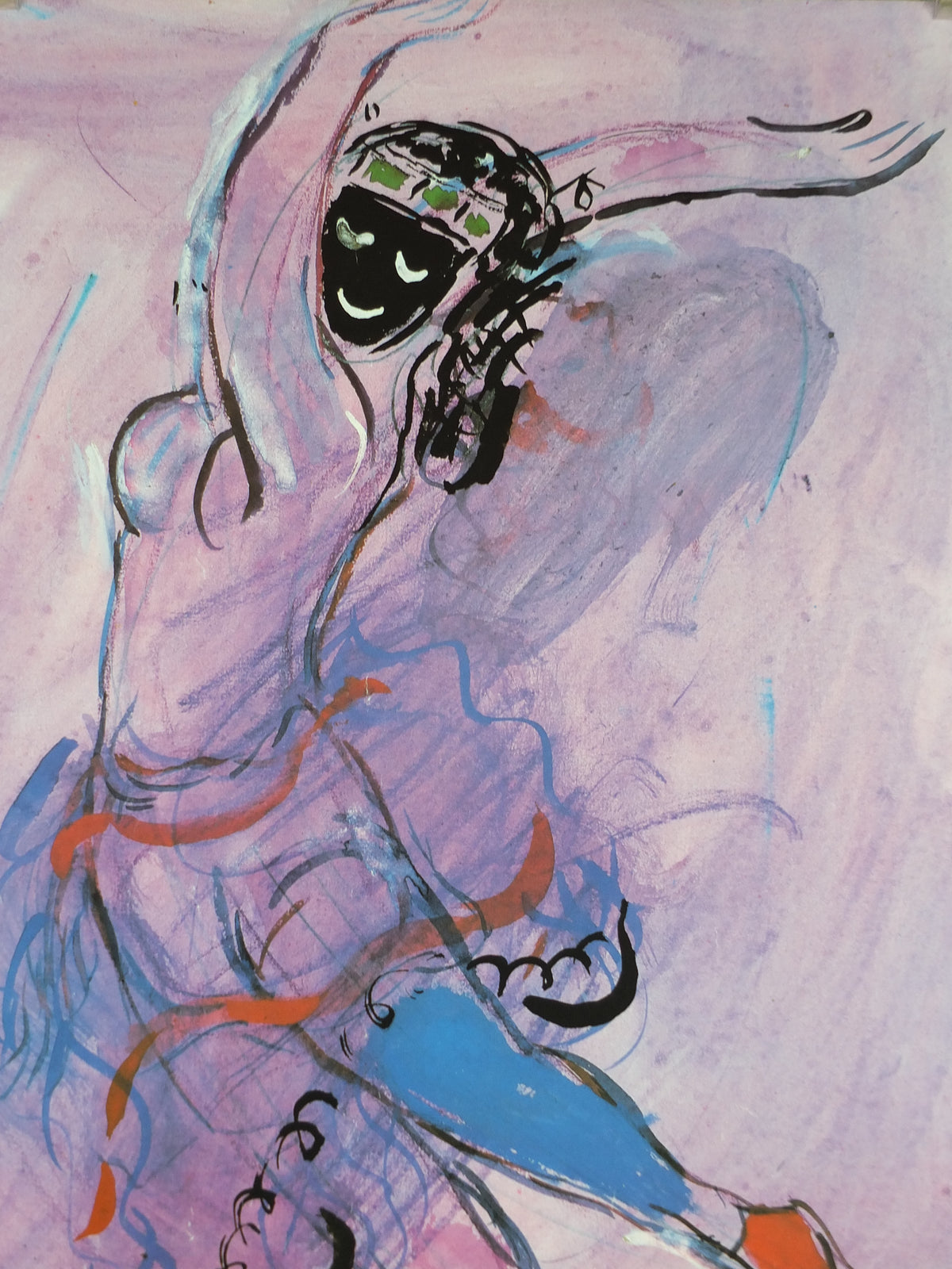 1984 Marc Chagall Violet Dancer Poster – The Firebird, Centre Pompidou Paris