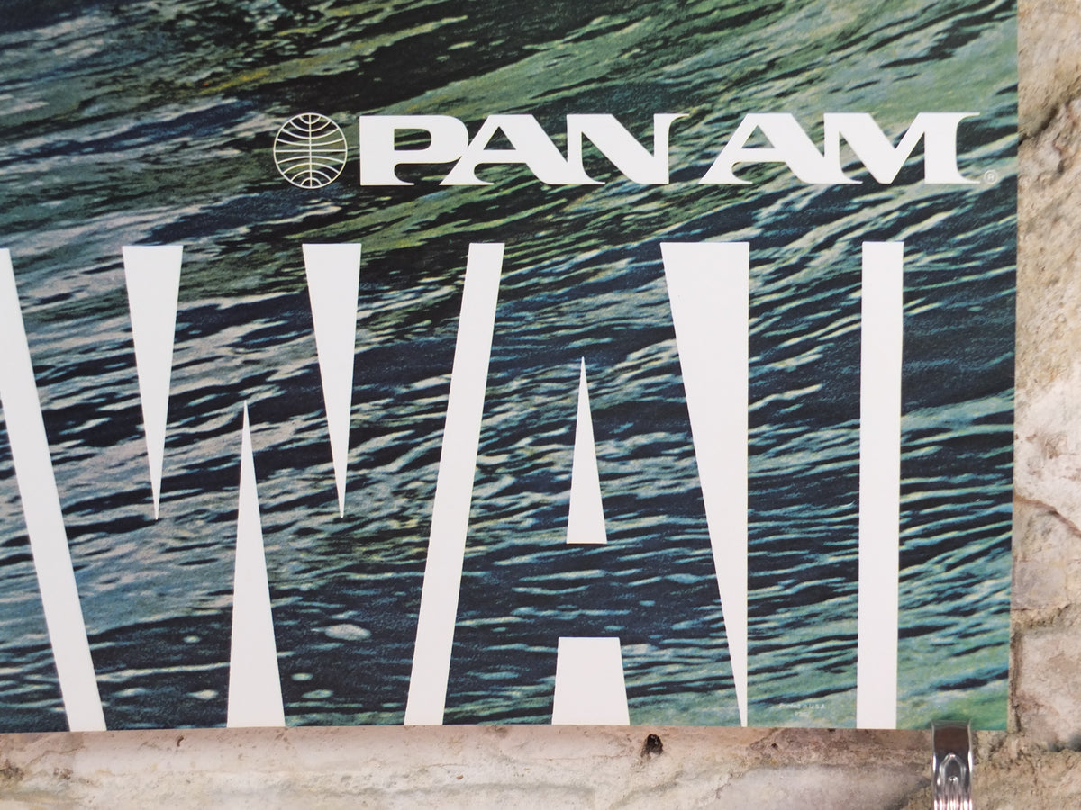 1970s Pan Am Hawaii Surfing Poster – Tom Haar, Vintage Airline Travel Advertising