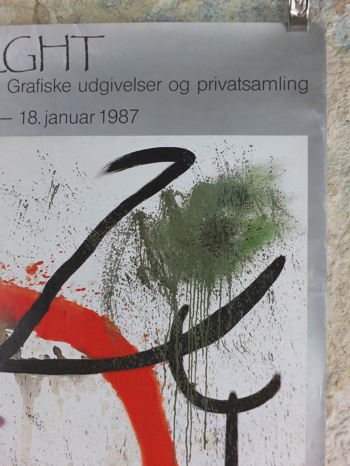 1986 Joan Miró Maeght Exhibition Poster – Aalborg, Silver Border