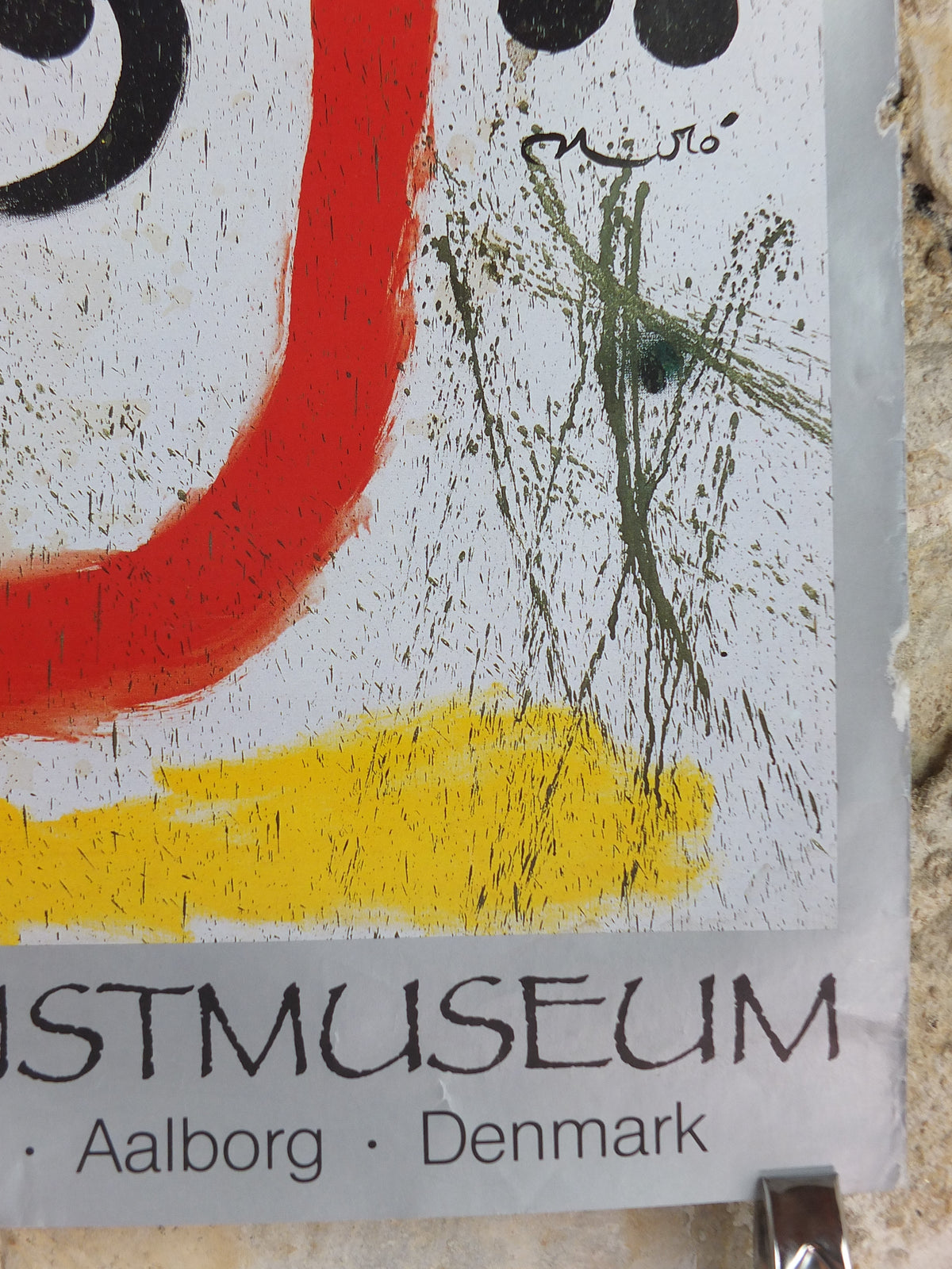 1986 Joan Miró Maeght Exhibition Poster – Aalborg, Silver Border