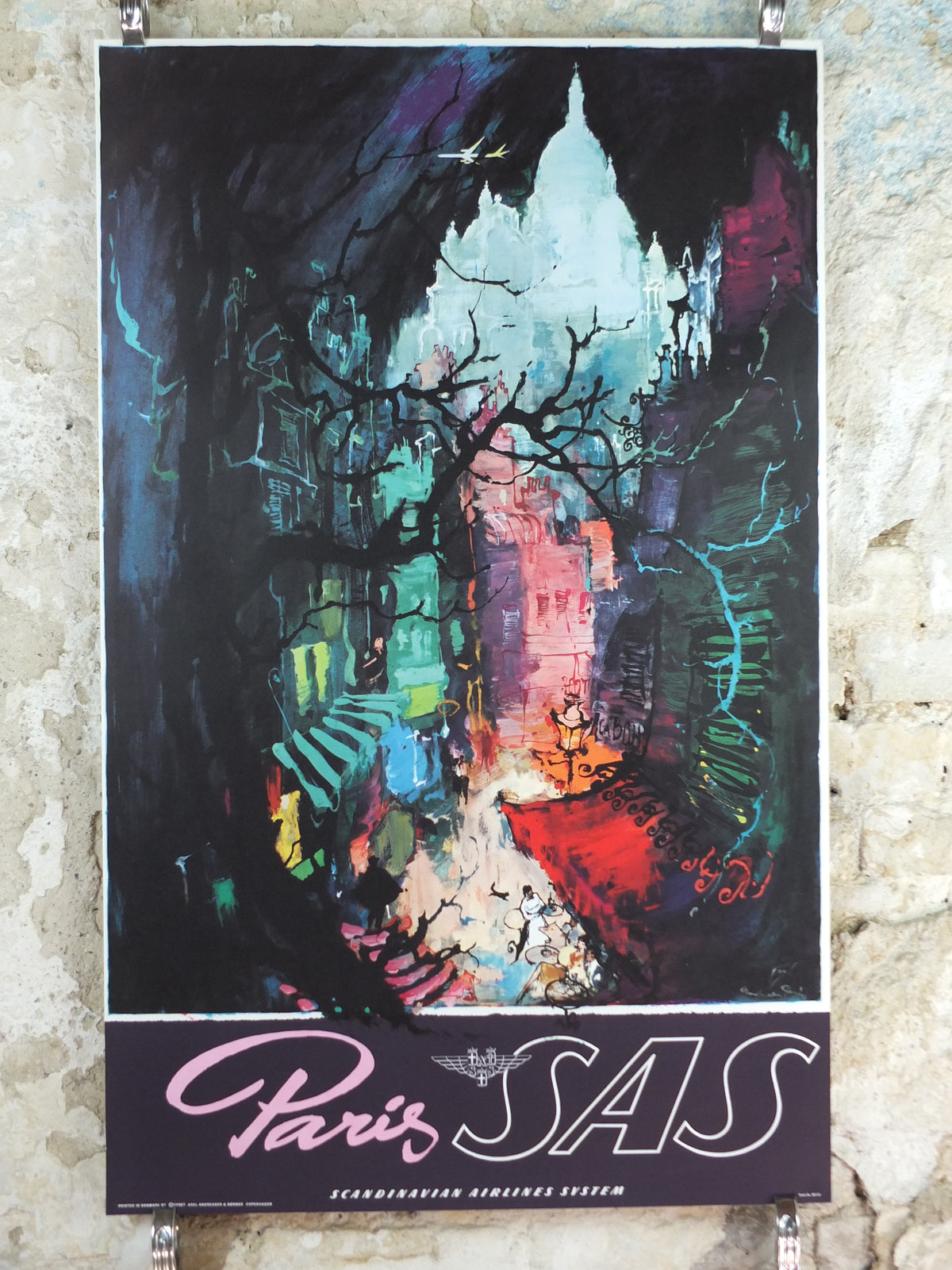 c.1960 SAS Paris Travel Poster – Otto Nielsen, Montmartre & Sacré-Cœur