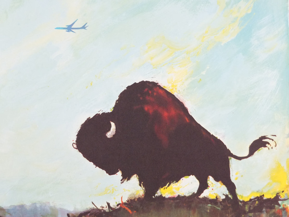 c.1960 SAS North America Travel Poster – Otto Nielsen, American Bison