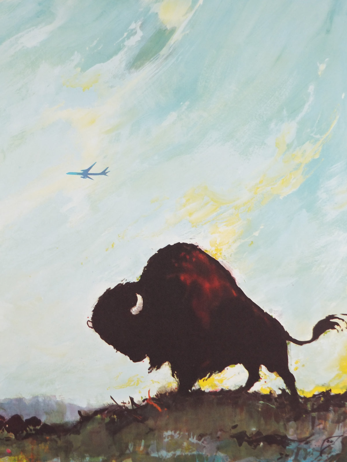 c.1960 SAS North America Travel Poster – Otto Nielsen, American Bison
