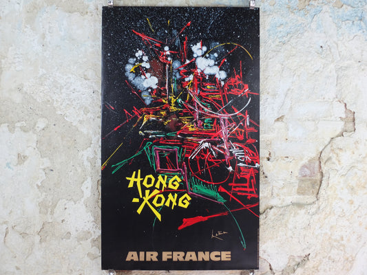 1969 Air France Hong Kong Travel Poster – Georges Mathieu Abstract Art