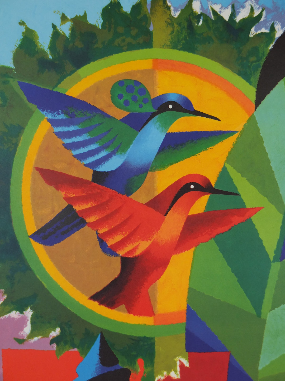1964 Original Air France Caribbean Travel Poster – Nathan-Garamond Hummingbirds