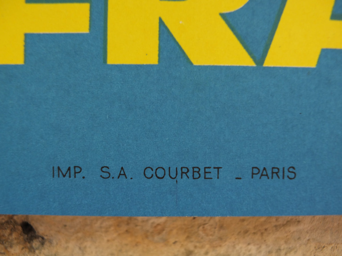 1962 Original Air France Mexico Travel Poster – Guy Georget Guitarist & Cactus