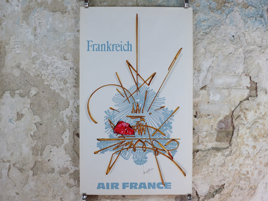 1967 Original Air France Travel Poster – Georges Mathieu Frankreich / France