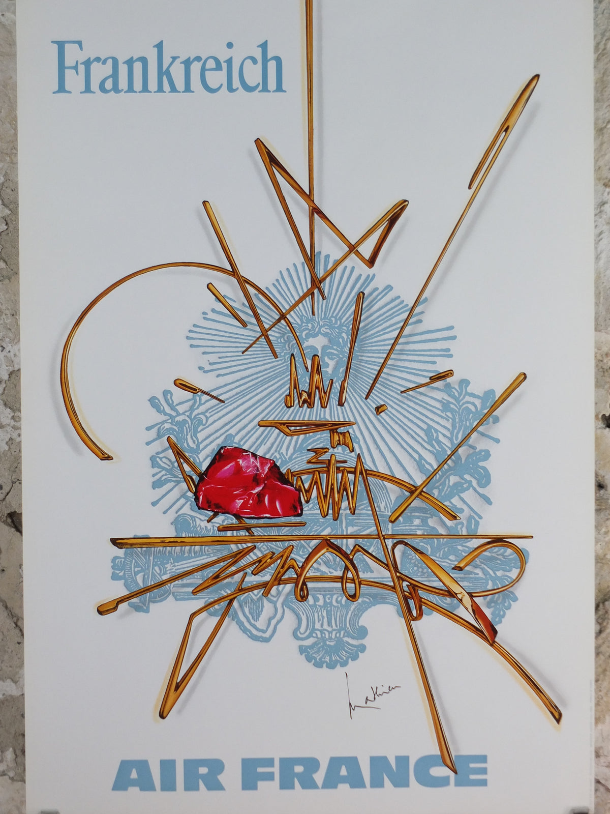 1967 Original Air France Travel Poster – Georges Mathieu Frankreich / France