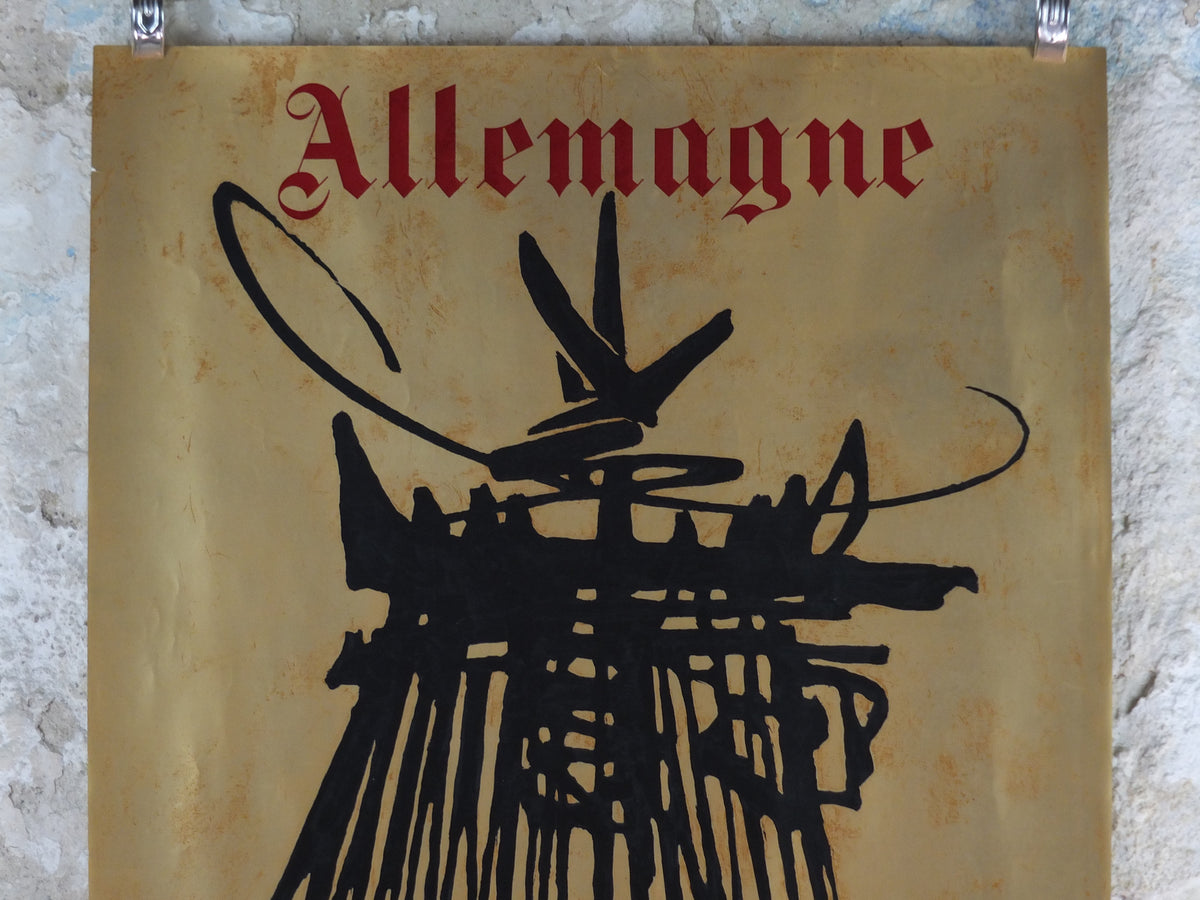 1967 Original Air France Germany Travel Poster – Georges Mathieu “Allemagne” Abstract Eagle