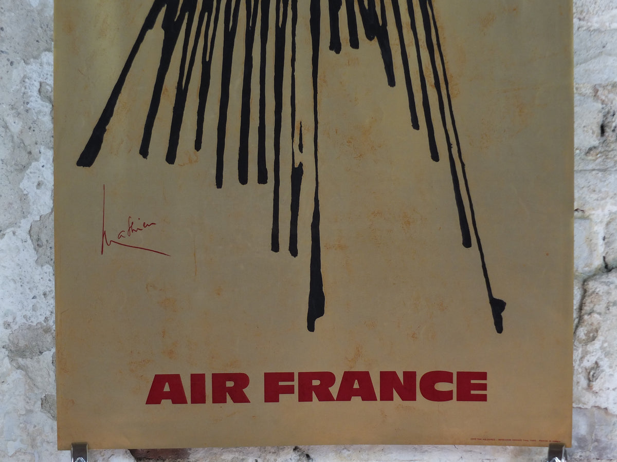 1967 Original Air France Germany Travel Poster – Georges Mathieu “Allemagne” Abstract Eagle